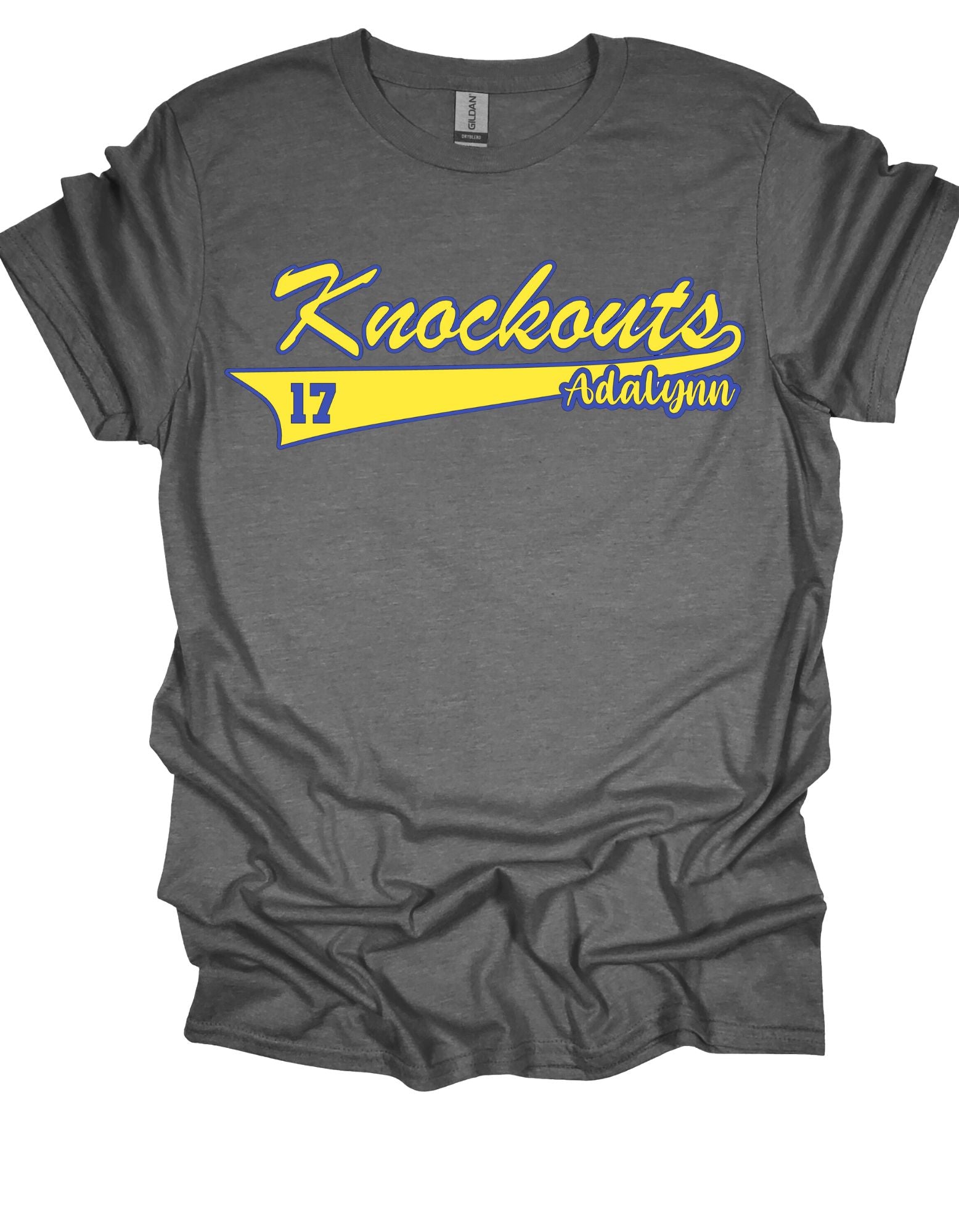 Adult Knockout Script Name and Number on Front