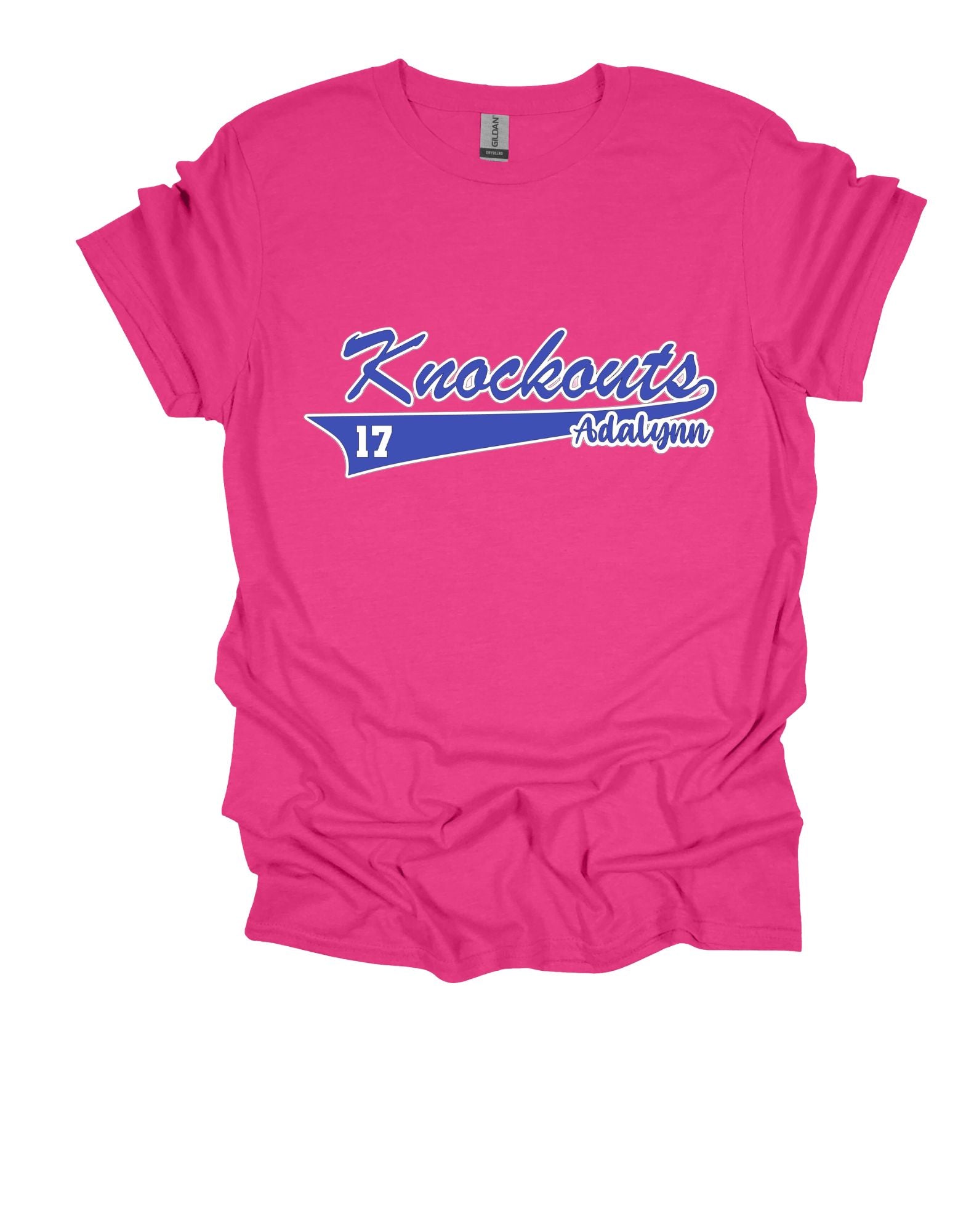 Adult Knockout Script Name and Number on Front
