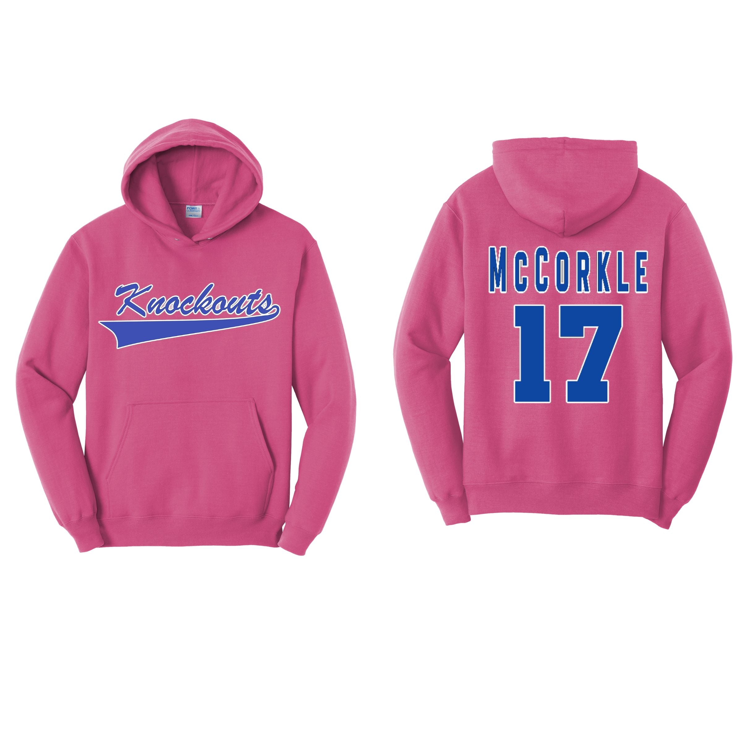 Knockouts Hoodie Script Name and Number