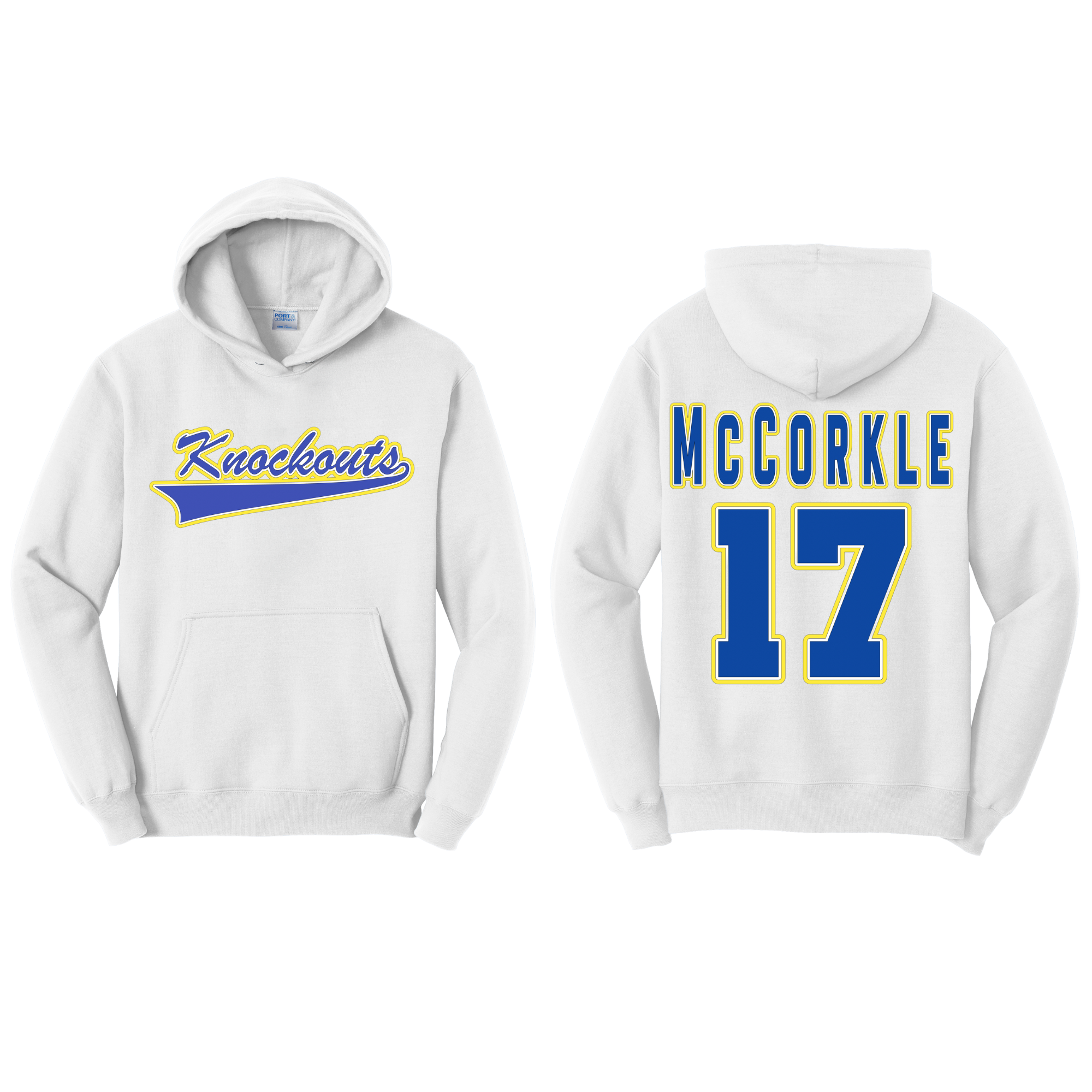 Knockouts Hoodie Script Name and Number