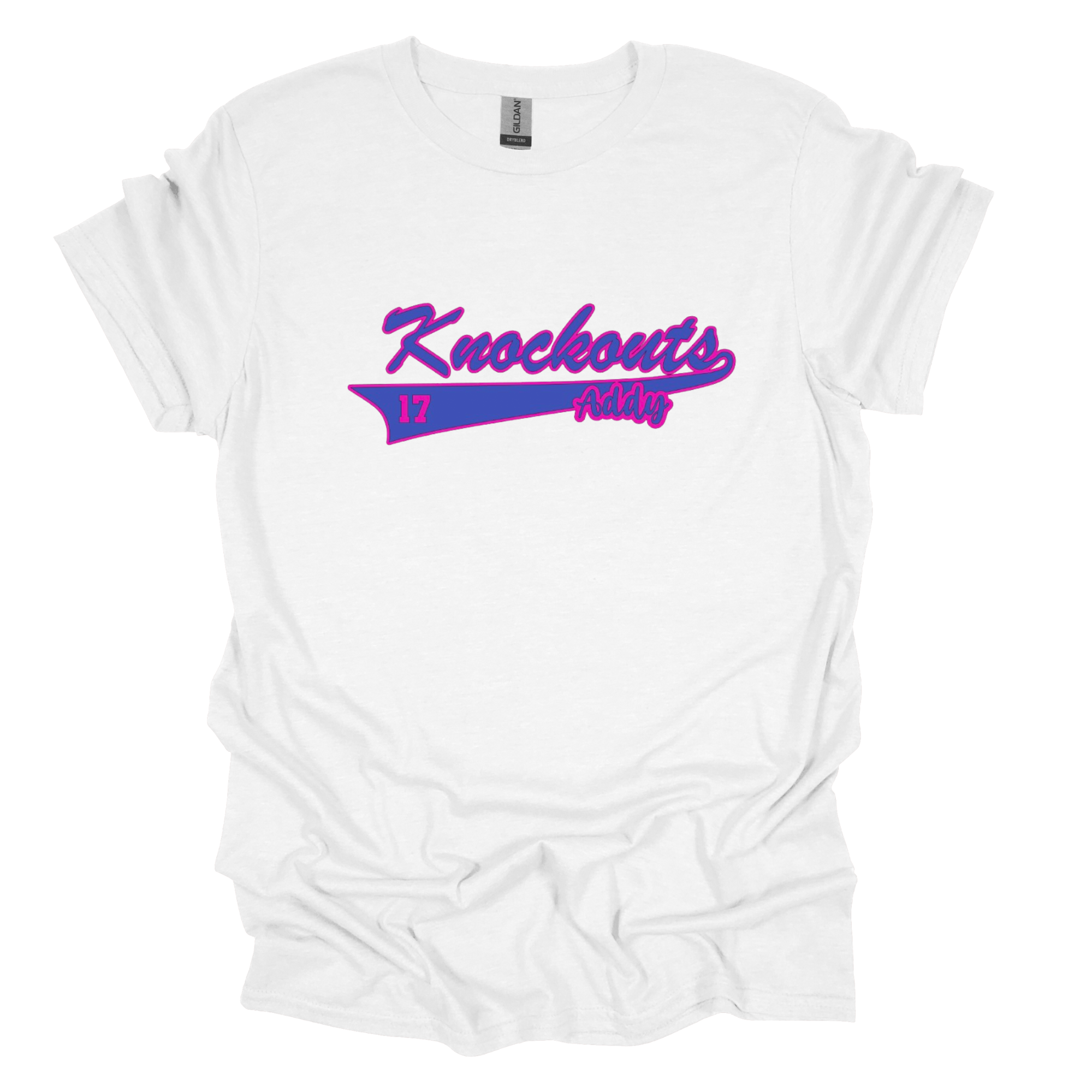 Adult Knockout Script Name and Number on Front