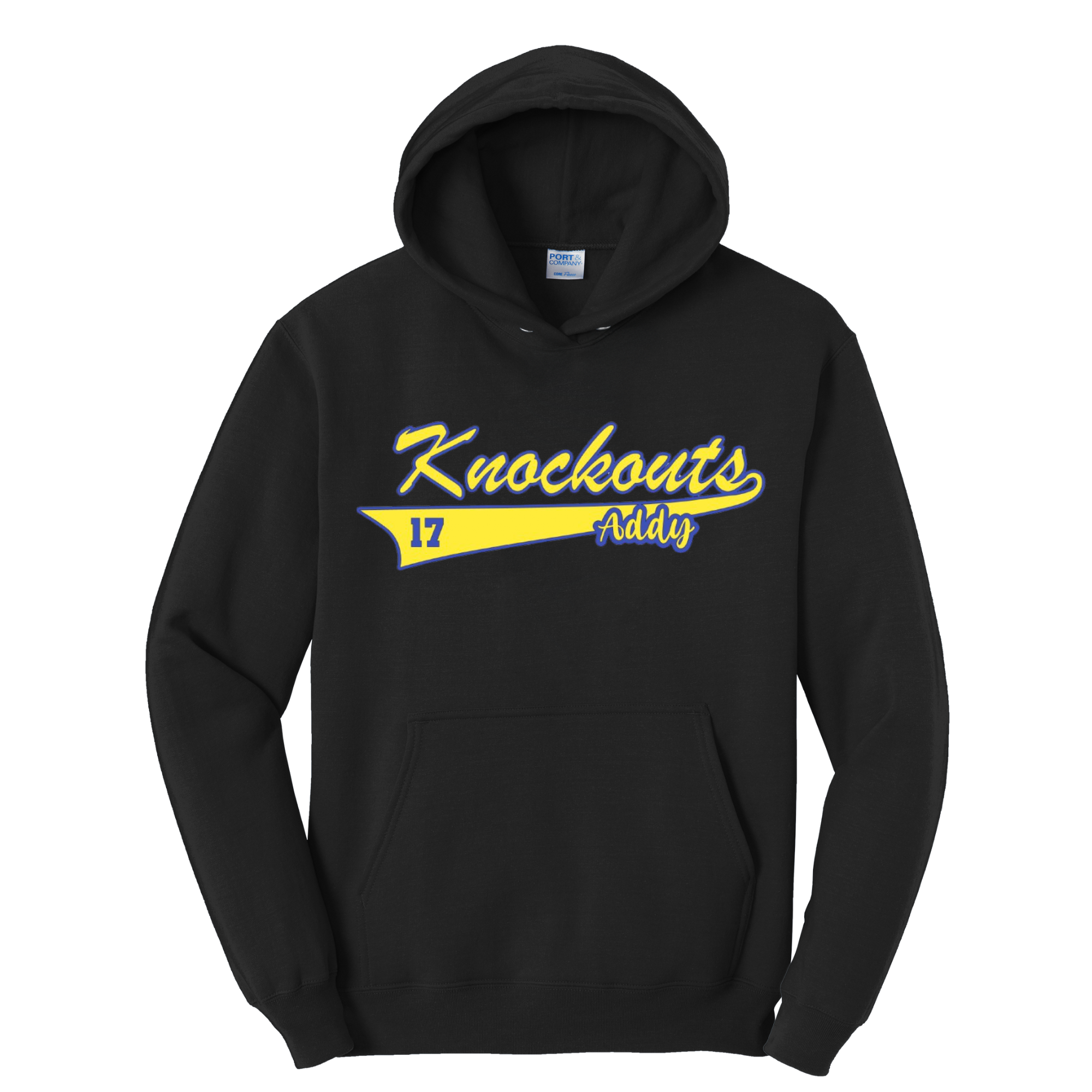 Knockouts Hoodie Name and Number Front
