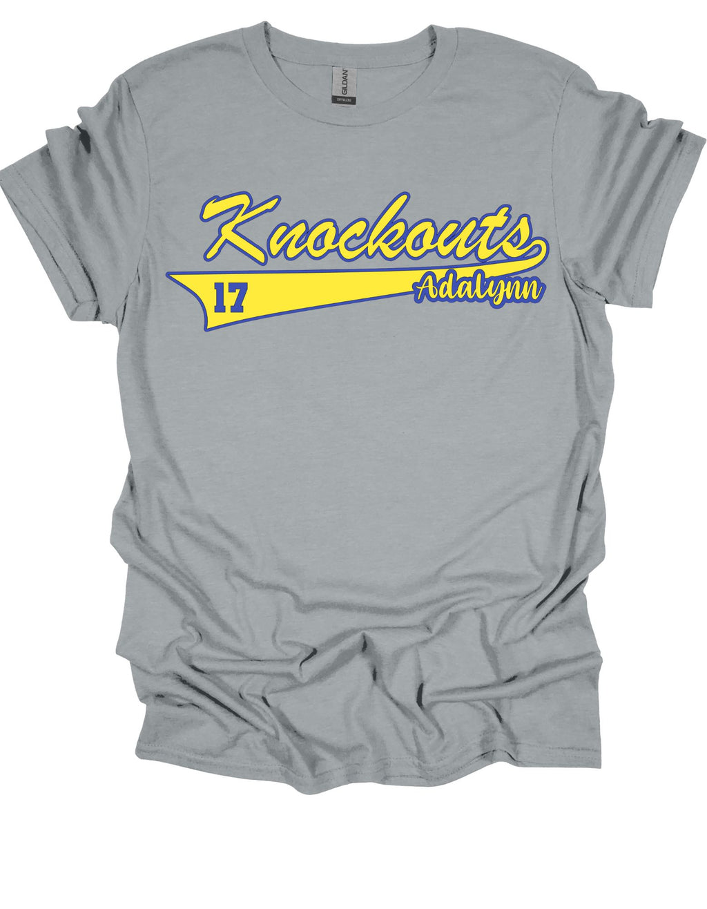 Adult Knockout Script Name and Number on Front