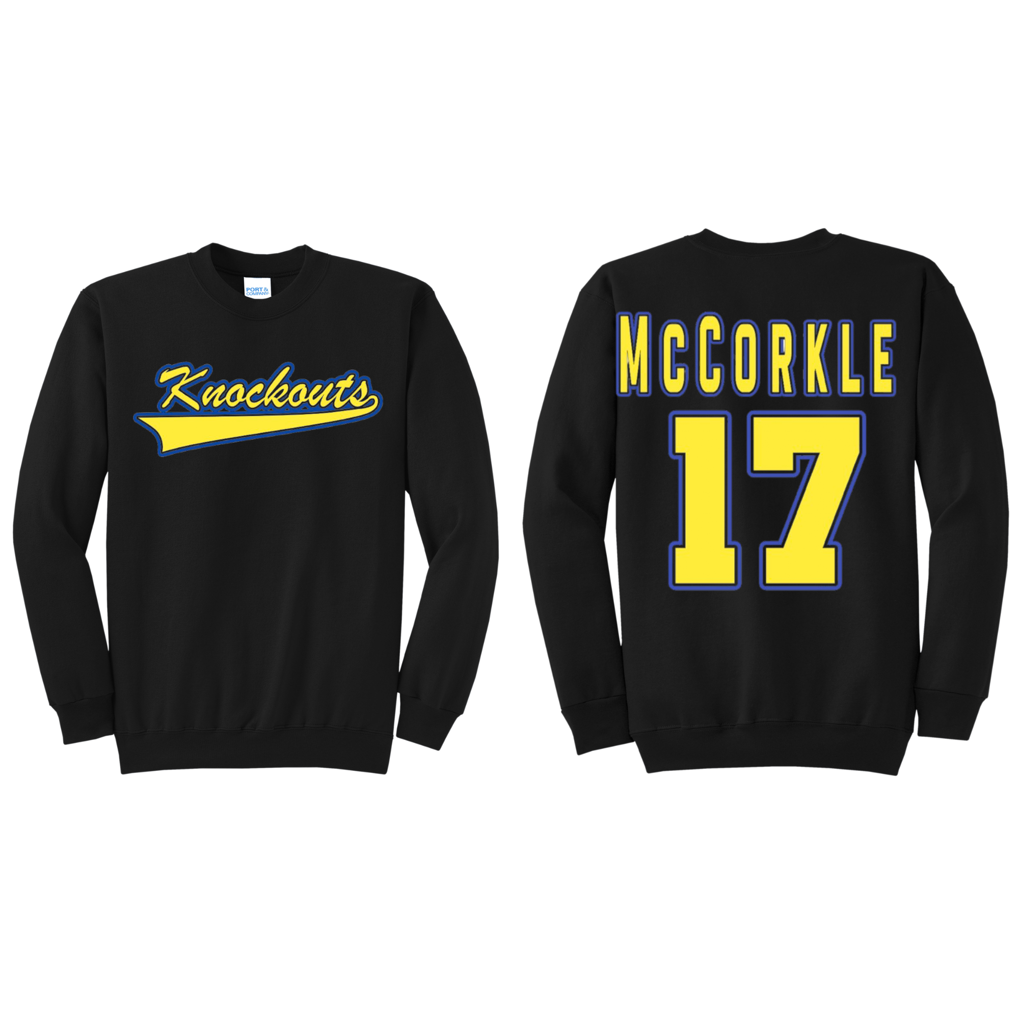 Knockouts Script Crew name and number back