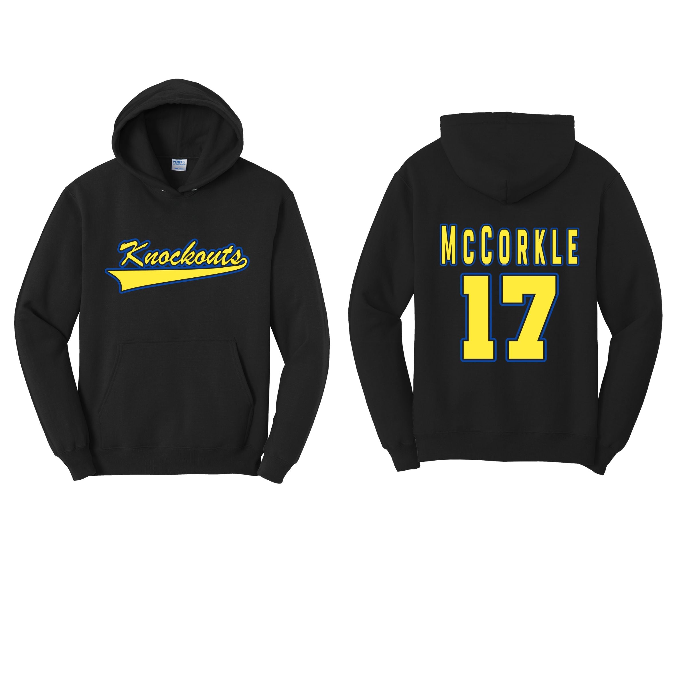 Knockouts Hoodie Script Name and Number