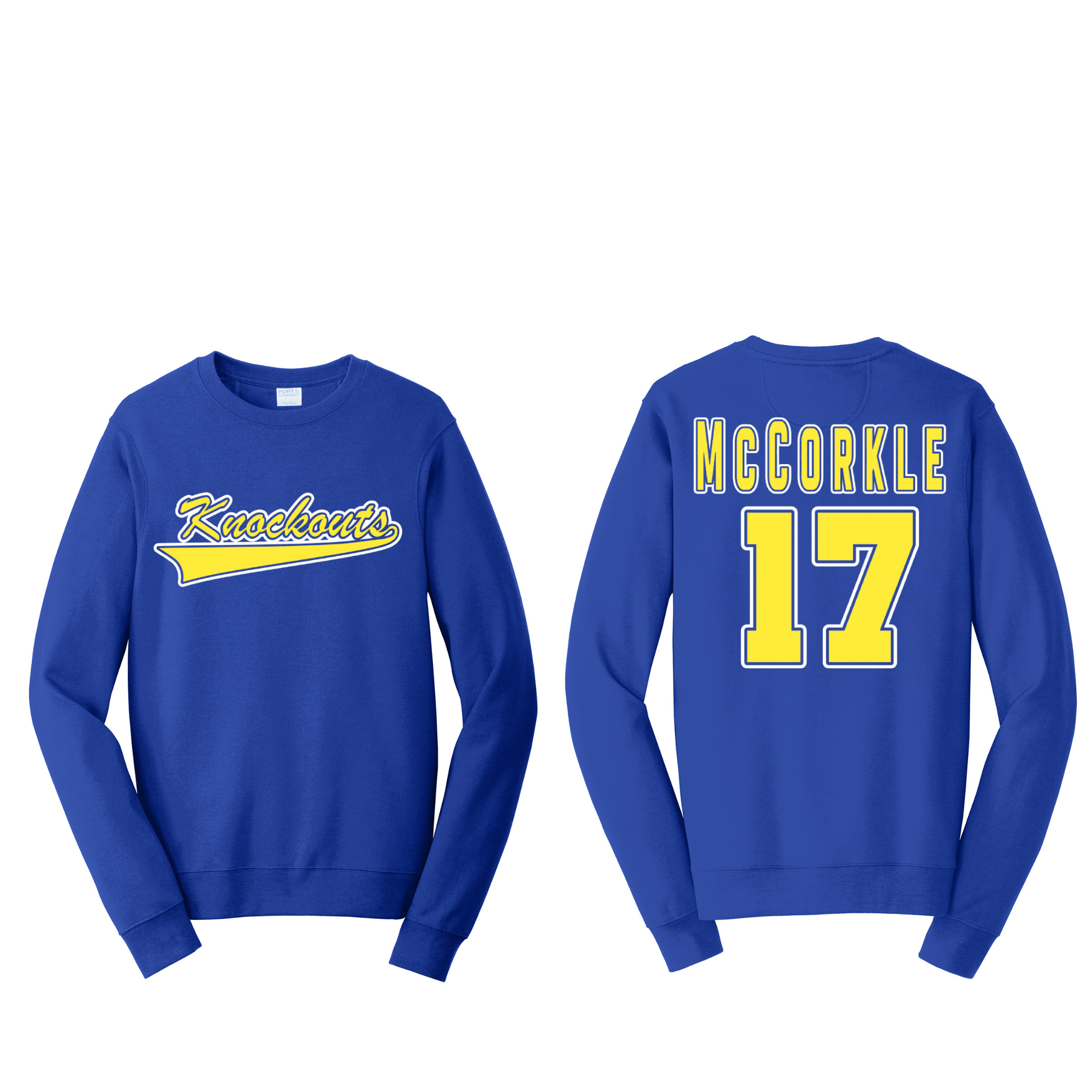 Knockouts Script Crew name and number back