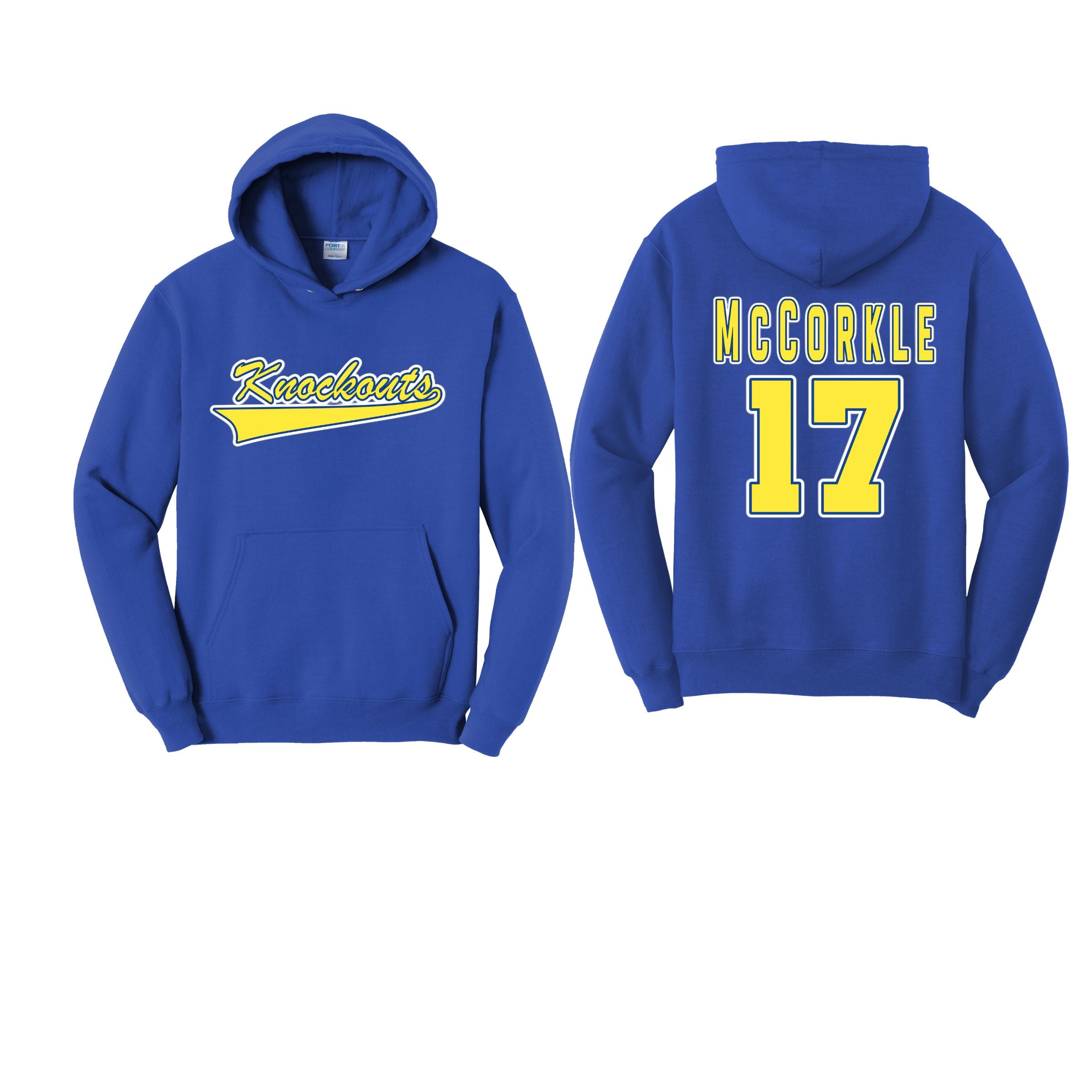 Knockouts Hoodie Script Name and Number