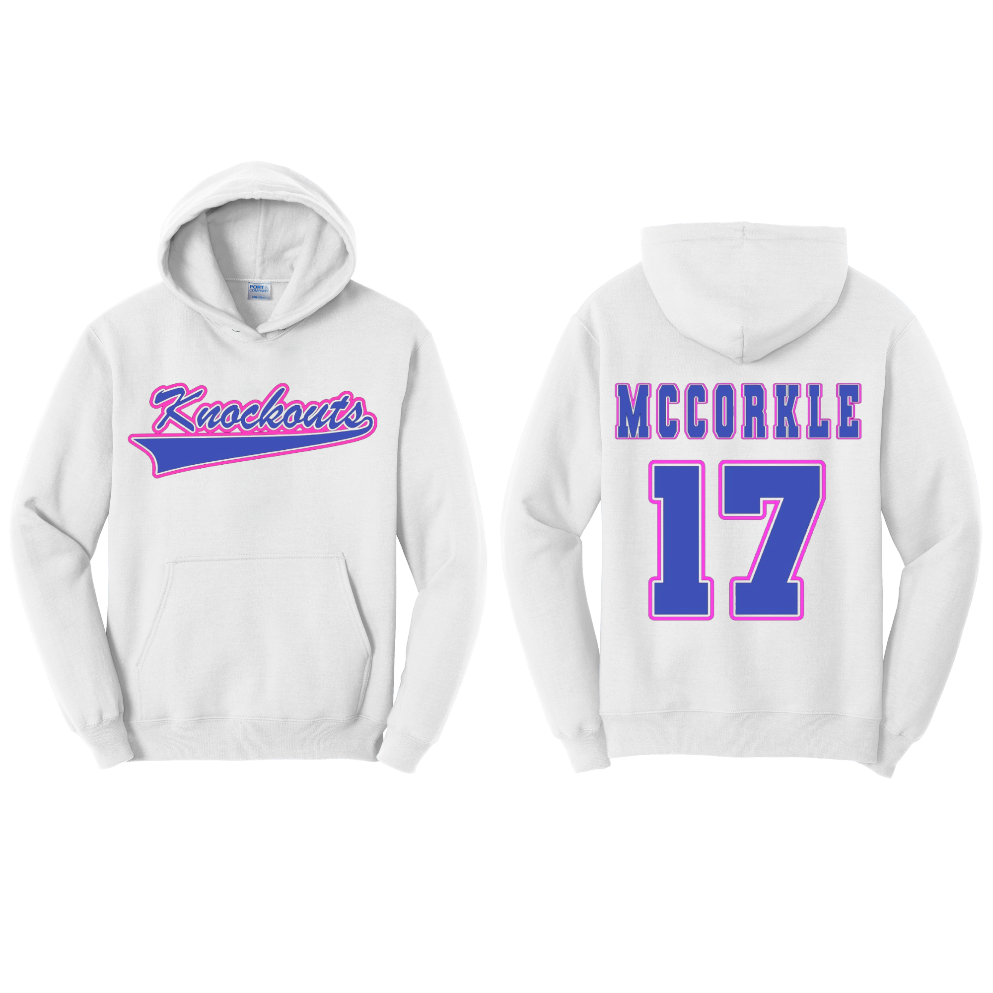Knockouts Hoodie Script Name and Number