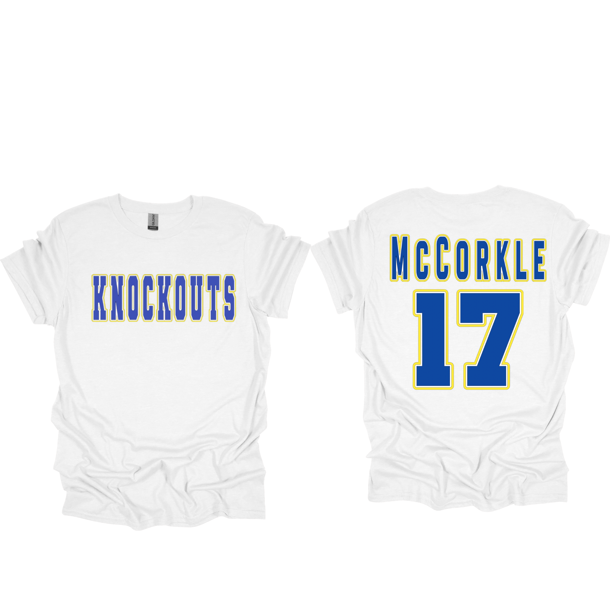 Adult Knockouts Block with Name and Number